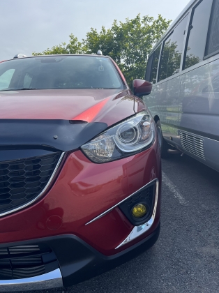 CX-5に社外テールランプ・社外LEDリフレクター・ステアリング交換とバグガード取り付け