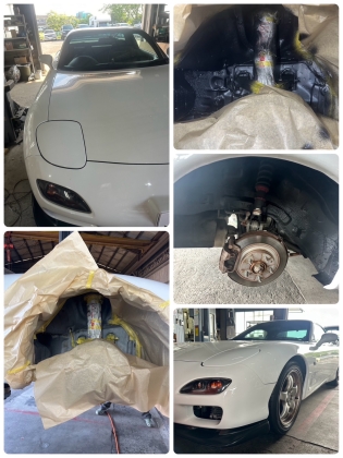 RX-7 FD タイヤハウス内チッピング塗装