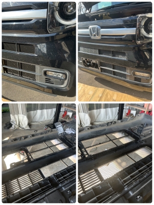 N-VAN  フロントグリルネット取付