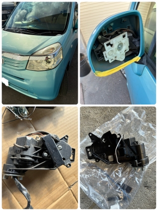 ライフ ドアミラー電動格納モーター交換