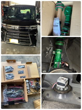 タントカスタム　車高調・EDFC取付